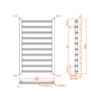 TRH Clare Vertical Radiator 800mm x 600mm Black - Image 3