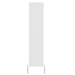 1800mm x 407mm white double vertical radiator cutout showing exact size, double-panel construction, column layout, colour and finish on a plain background
