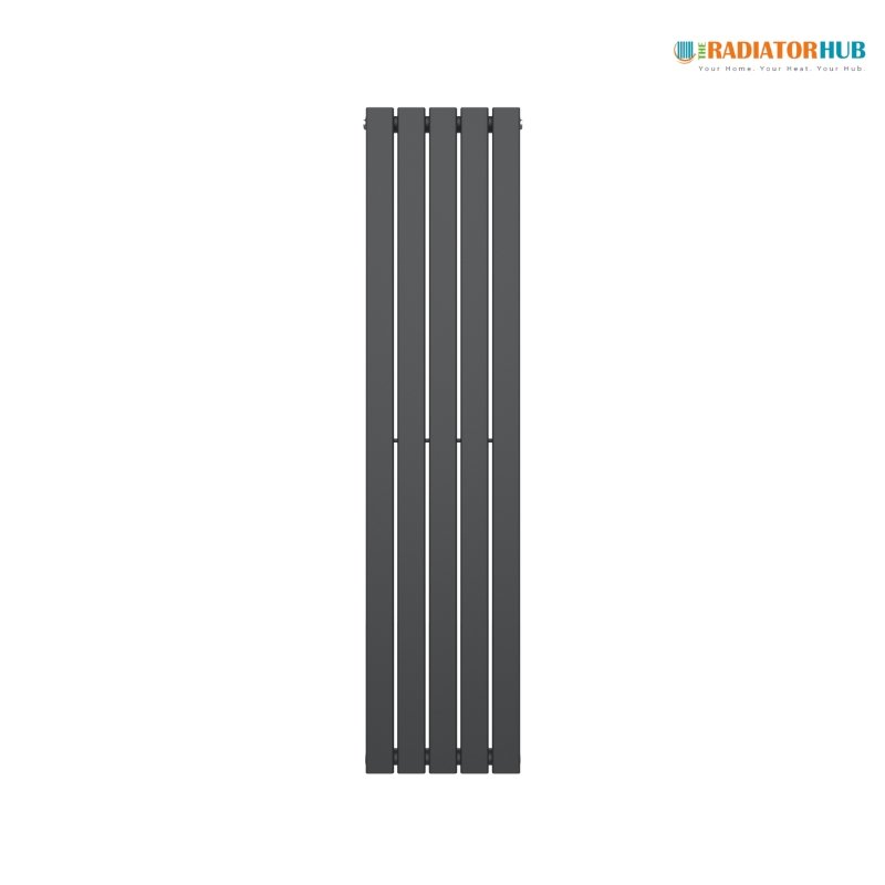 TRH Single Flat Vertical Designer Radiator 1600mm x 376mm Anthracite Designer Steel Vertical Radiators | The Radiator Hub