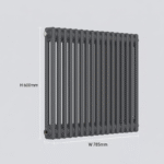 Aura 2 Column Horizontal Radiator 600mm x 785mm Anthracite - Image 2