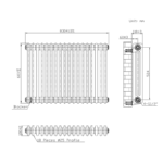 Aura 2 Column Horizontal Radiator 600mm x 830mm Raw Metal - Image 5