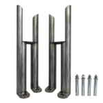 Aura 2 Column Radiator Feet Pair in Raw Metal with four fixing bolts for Aura 2 Column Radiators