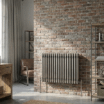 Aura 3 Column Horizontal Radiator 600mm x 650mm Raw Metal Roomshot