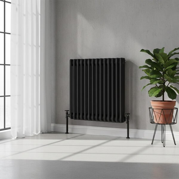 Aura 3 Column Horizontal Radiator Anthracite Roomshot
