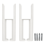 Aura 3 Column Radiator Feet Pair in White with four fixing bolts for Aura 3 Column Radiators