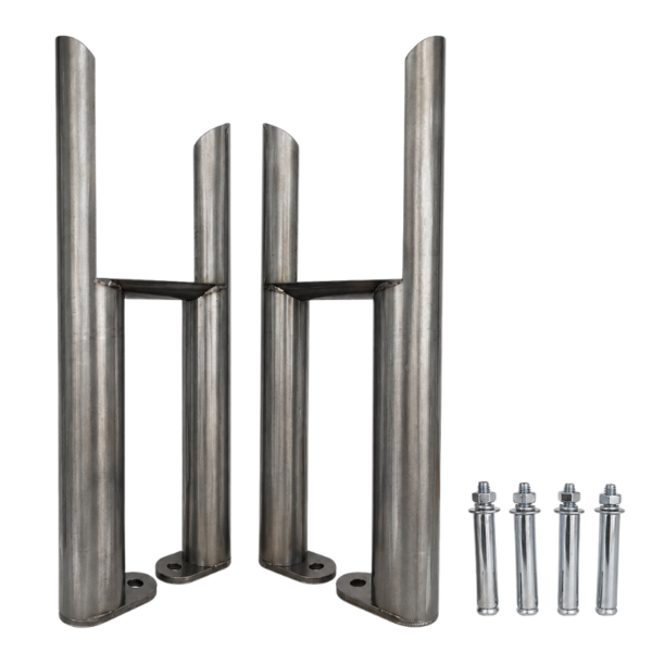 Aura 3 Column Radiator Feet Pair in Raw Metal with four fixing bolts for Aura 3 Column Radiators