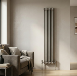 Aura 3 Column Vertical Radiator 1800mm x 335mm Raw Metal