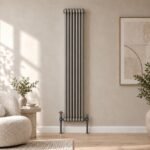 Aura 3 Column Vertical Radiator 1800mm x 335mm Raw Metal - Image 2