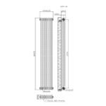 Aura 3 Column Vertical Radiator 1800mm x 335mm Anthracite - Image 5