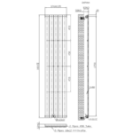 Luna Single Flat Vertical Designer Radiator 1800mm x 376mm White - Image 4