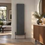 Luna Single Flat Vertical Designer Radiator 1800mm x 452mm Anthracite - Image 2