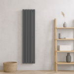 Luna Single Flat Vertical Designer Radiator 1600mm x 376mm Anthracite - Image 2