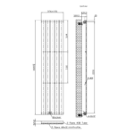 Luna Single Flat Vertical Designer Radiator 1600mm x 376mm White - Image 5
