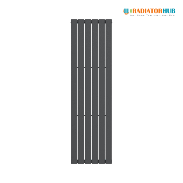 Single Flat Vertical Designer Radiator 1600mm x 452mm Anthracite