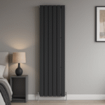 Single Flat Vertical Designer Radiator 1600mm x 452mm Anthracite