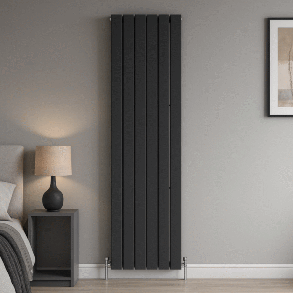 Single Flat Vertical Designer Radiator 1600mm x 452mm Anthracite