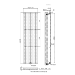 Luna Single Flat Vertical Designer Radiator 1600mm x 452mm Anthracite - Image 4