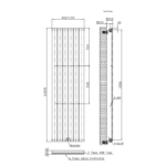 Luna Single Flat Vertical Designer Radiator 1600mm x 452mm White - Image 5