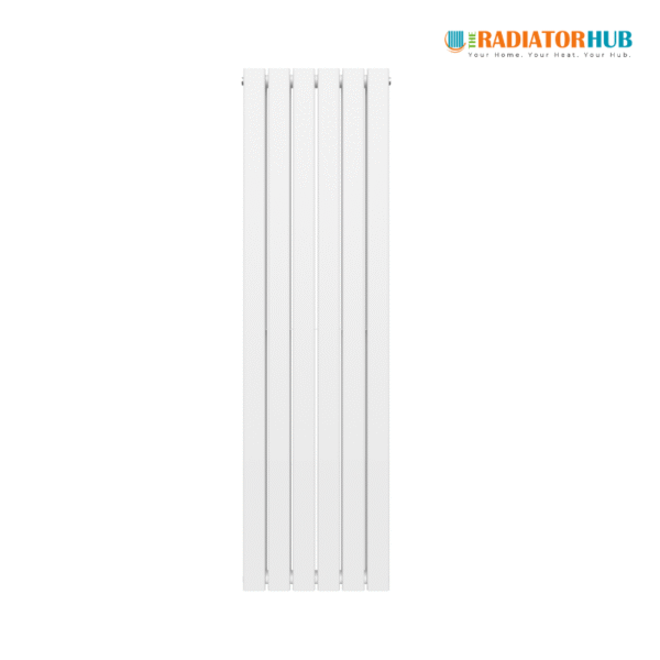 Single Flat Vertical Designer Radiator 1600mm x 452mm White Full Cutout