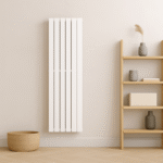 Single Flat Vertical Designer Radiator 1600mm x 452mm White Full Cutout