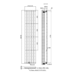 Luna Single Flat Vertical Designer Radiator 1800mm x 376mm Anthracite - Image 4
