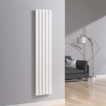 Luna Single Flat Vertical Designer Radiator 1800mm x 376mm White - Image 2
