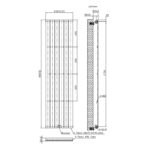 Luna Single Flat Vertical Designer Radiator 1800mm x 452mm White - Image 5