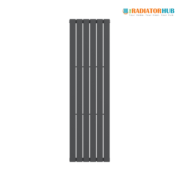 Single Flat Vertical Designer Radiator 1800mm x 452mm Anthracite