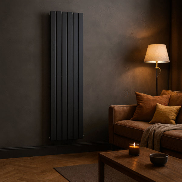 Single Flat Vertical Designer Radiator 1800mm x 452mm Anthracite