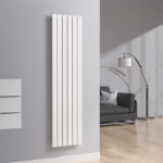 Luna Single Flat Vertical Designer Radiator 1800mm x 452mm White - Image 2