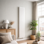 TRH Slimline Double Vertical Radiator 1800mm x 350mm Textured White
