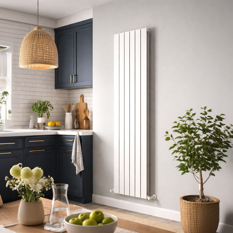 Slimline Double Vertical Radiator 1800mm x 420mm Textured White TRH Slimline Double Vertical Radiator 1800mm x 420mm Textured White - Image 1