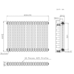 TRH 2 Column Horizontal Radiator 600mm x 830mm White - Image 5