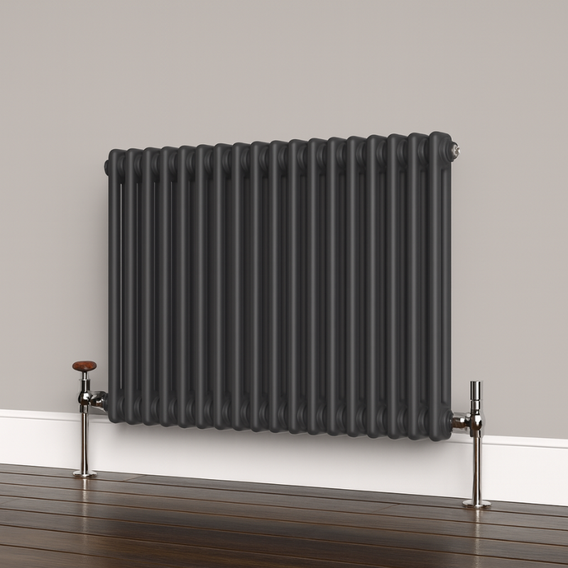 TRH 2 Column Horizontal Radiator Anthracite Roomshot TRH 2 Column Horizontal Radiator 600mm x 830mm Anthracite - Image 2