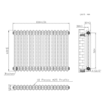 TRH 2 Column Horizontal Radiator 600mm x 830mm Anthracite - Image 5