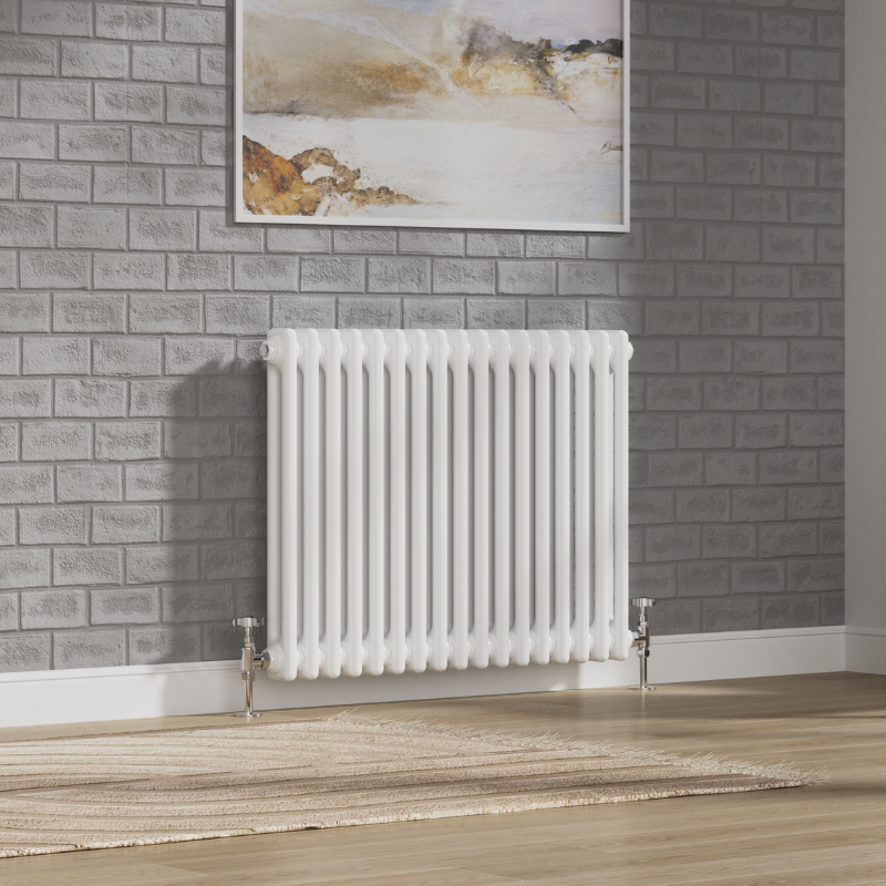 TRH 2 Column Horizontal Radiator White Roomshot TRH 2 Column Horizontal Radiator 600mm x 830mm White - Image 2
