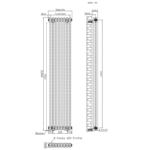 Aura 2 Column Vertical Radiator 1800mm x 380mm White - Image 5