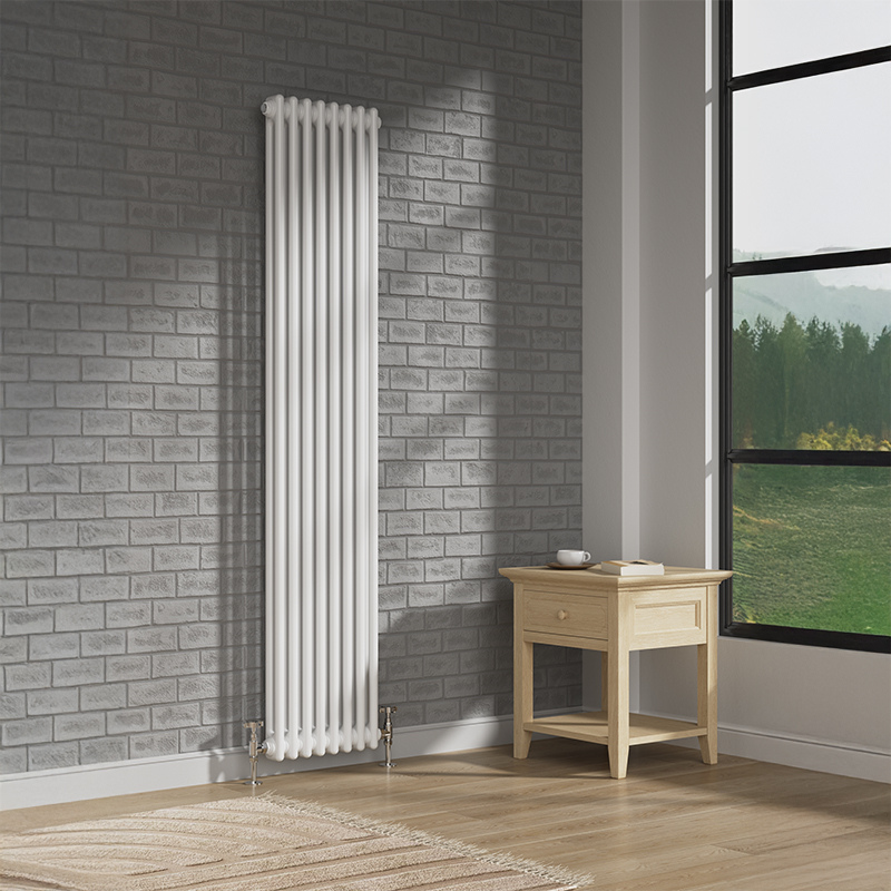 TRH 2 Column Vertical Radiator White Roomshot TRH 2 Column Vertical Radiator 1800mm x 425mm White - Image 2