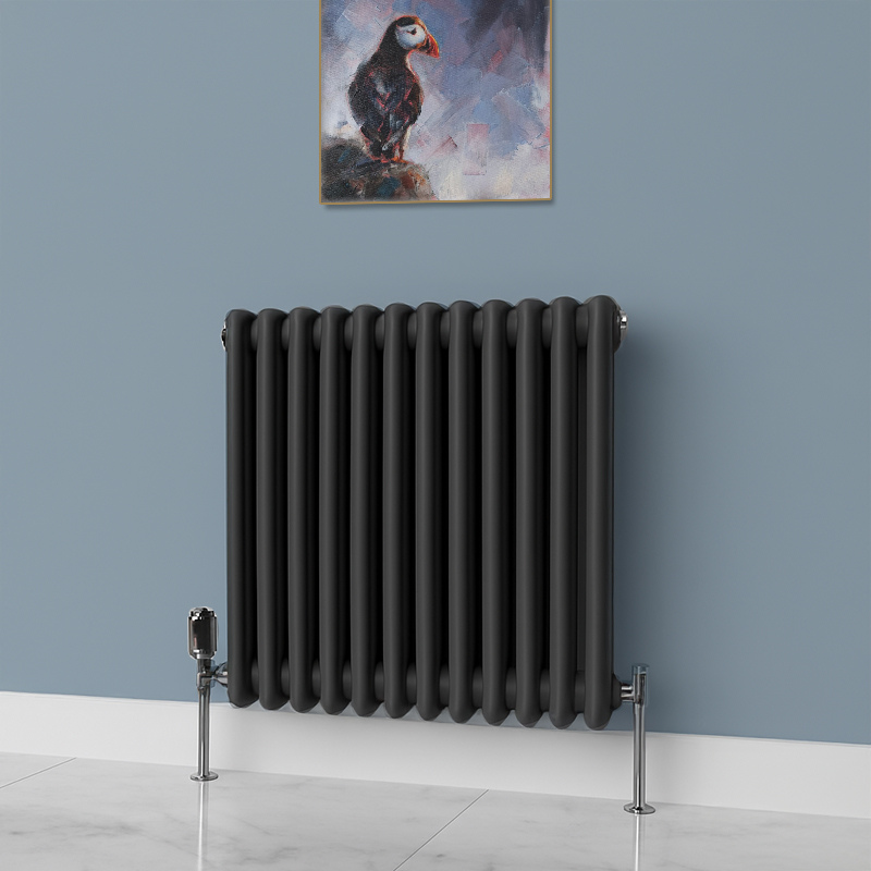 TRH 3 Column Vertical Radiator Anthracite Roomshot TRH 3 Column Horizontal Radiator 600mm x 650mm Anthracite - Image 2