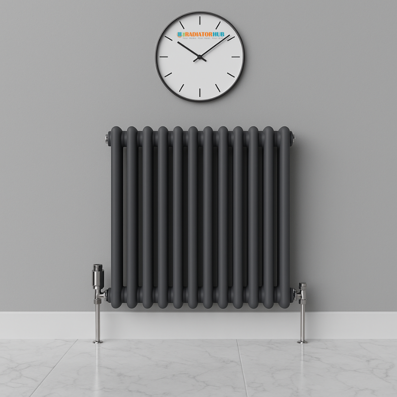 TRH 3 Column Vertical Radiator Anthracite Roomshot A TRH 3 Column Horizontal Radiator 600mm x 605mm Anthracite - Image 3