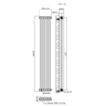 TRH 3 Column Vertical Radiator 1800mm x 290mm Raw Metal - Image 5
