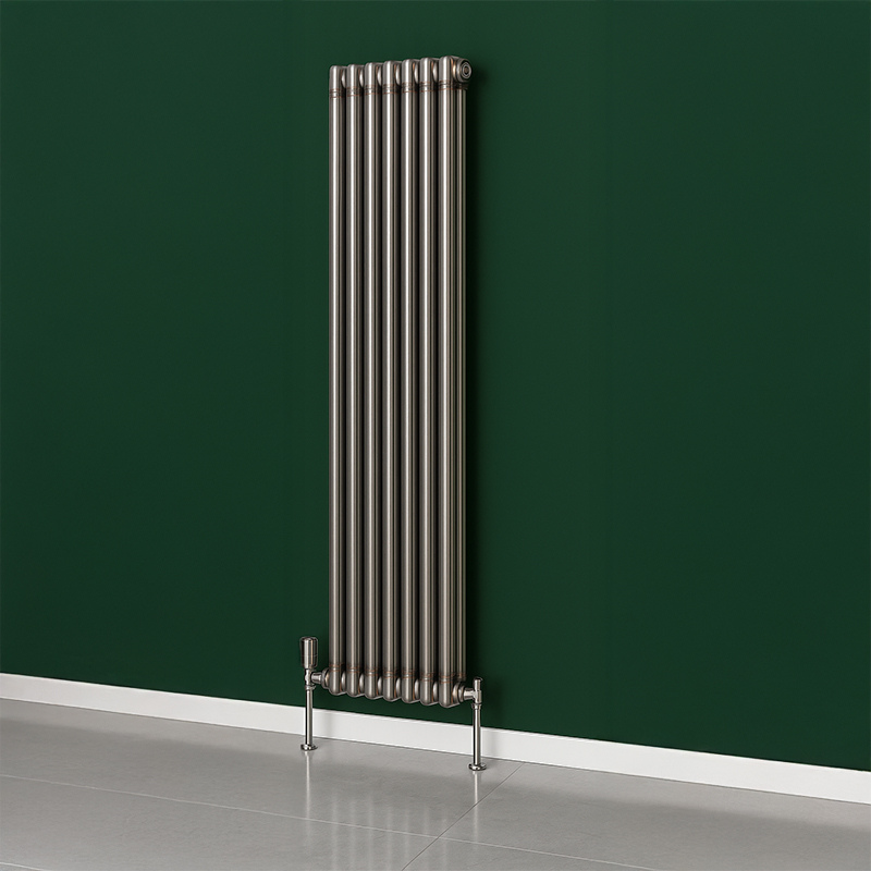 TRH 3 Column Vertical Radiator Bare Metal Lacquer Roomshot TRH 3 Column Vertical Radiator 1800mm x 335mm Raw Metal - Image 2