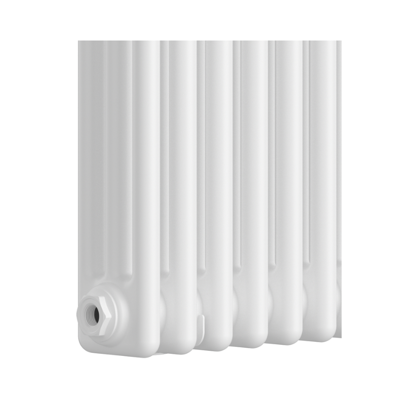 TRH 3 Column Vertical Radiator White Cutout B TRH 3 Column Horizontal Radiator 600mm x 605mm White - Image 4