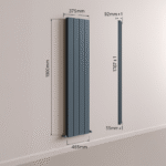 TRH Best Double Vertical Designer Radiator 1800mm x 375mm Textured Anthracite - Image 4