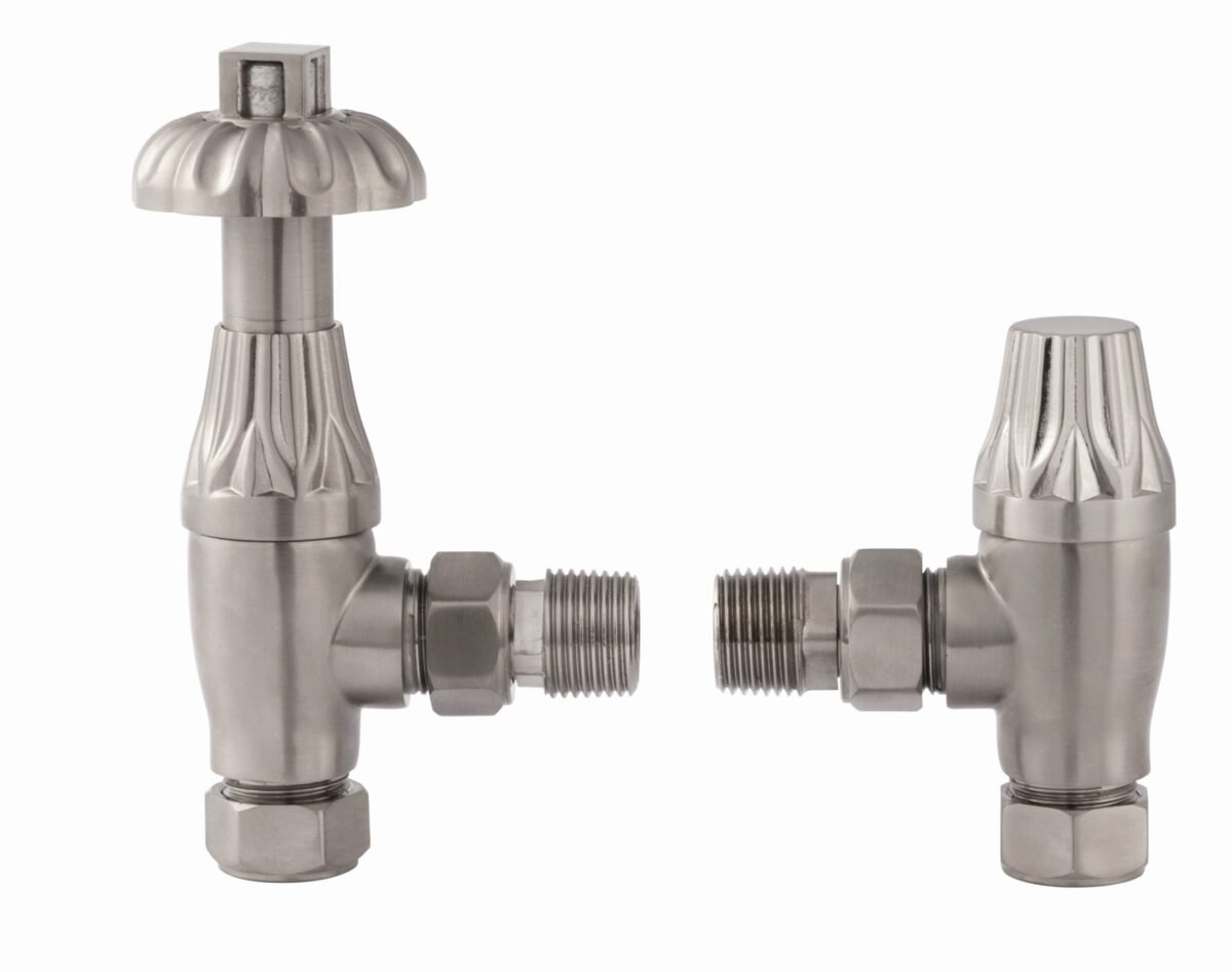 TRH Buckingham Ornate Angled TRV Set Brushed Nickel - Image 1
