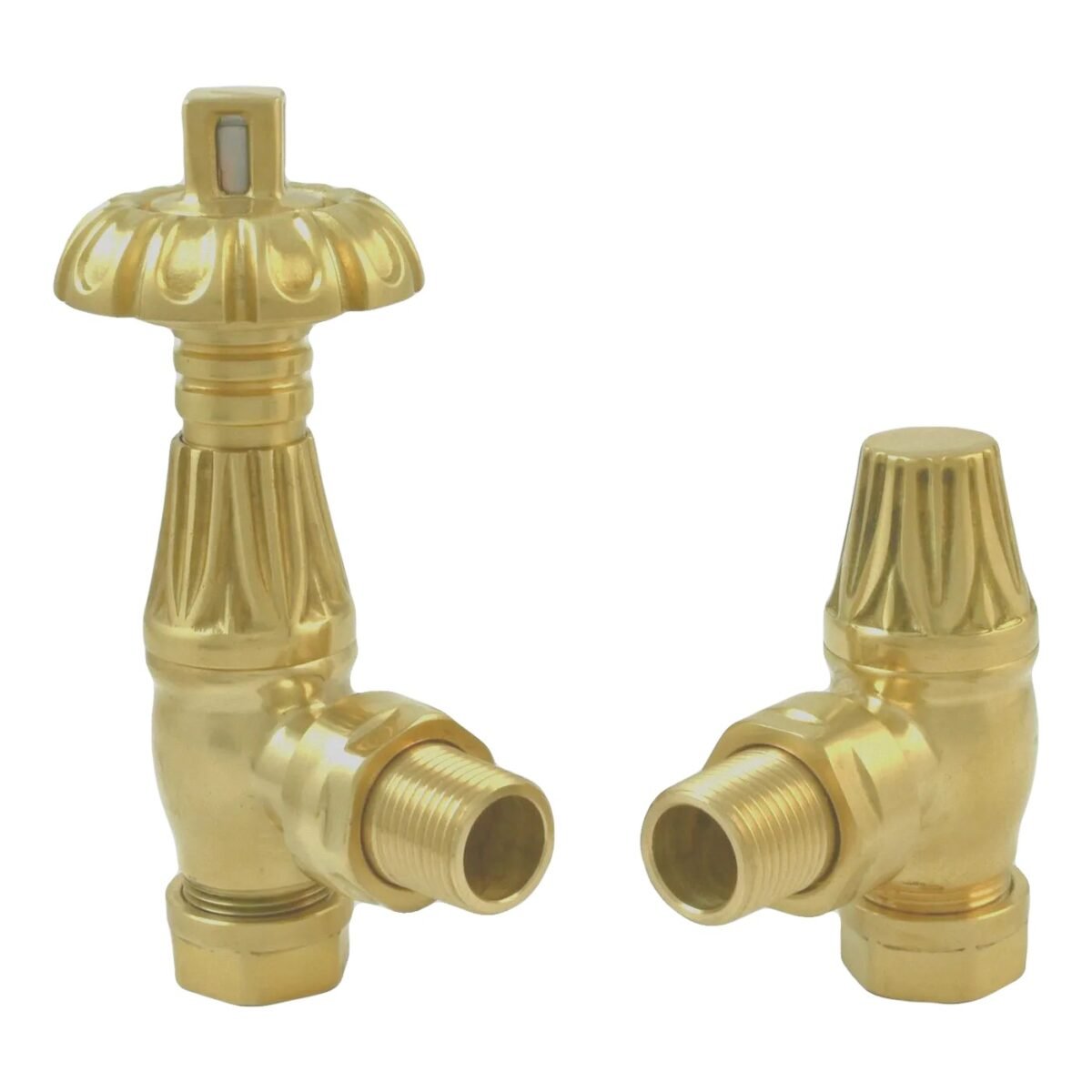 TRH Buckingham Ornate Angled TRV Set Brushed Brass - Image 1