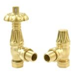 TRH Buckingham Ornate Angled TRV Set Polished Brass