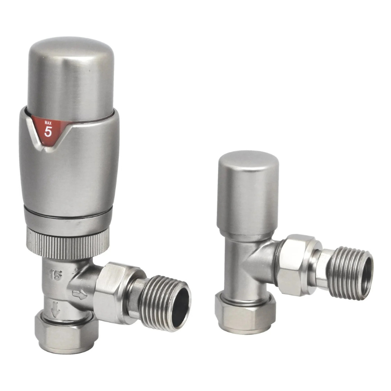 TRH Contemporary Angled TRV Set Satin Nickel TRH Contemporary Angled TRV Set Satin Nickel - Image 1