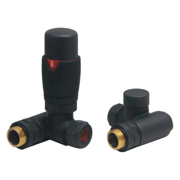 TRH Contemporary Dual Fuel Corner TRV Set Anthracite