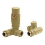 TRH Contemporary Dual Fuel Corner TRV Set Brushed Brass